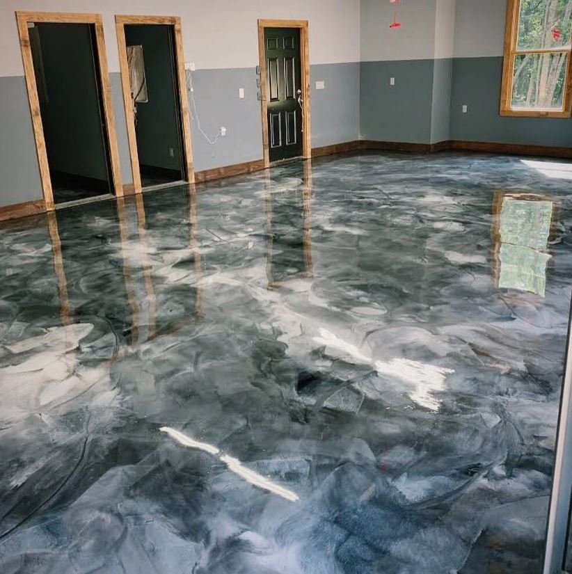 Metallic Epoxy Flooring Living room