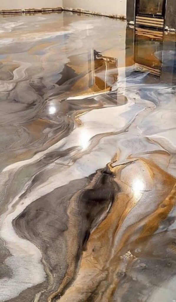 epoxy countertop metallic