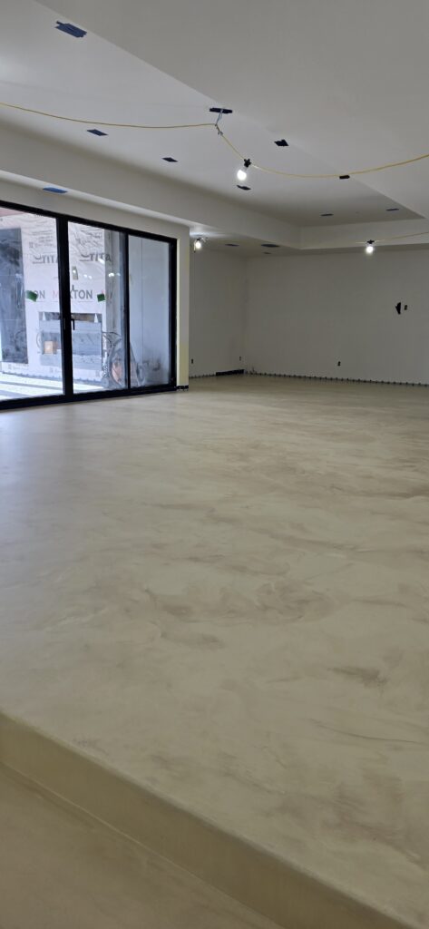 custom metallic epoxy basement floor calgary